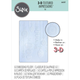 666307 Sizzix 3D Textured Impressions Embossing Folder Sparkly Ornaments