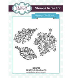 UMS756 Stamps To Die For Zentangled Leaves