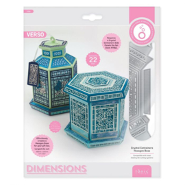 4119E Tonic Studios Dimensions die set crystal container Hexagon base