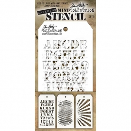 MTS 5 Tim Holtz Mini Layered Stencil Set #5