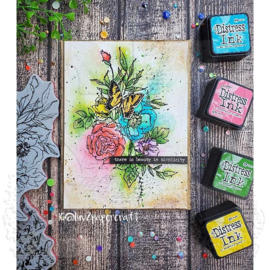 CMS 430 Tim Holtz Cling Stamps Floral Outlines  7"X8.5"