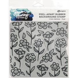 HUR67 75455 Simon Hurley create. Cling Stamps  Crazy Daisies 6"X6"