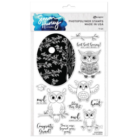 HUR78586 Simon Hurley create. Clear Stamps Owl Buddies  6"X9"