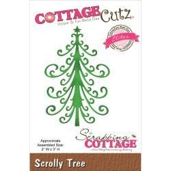 500661 CottageCutz Elites Die  Scrolly Tree