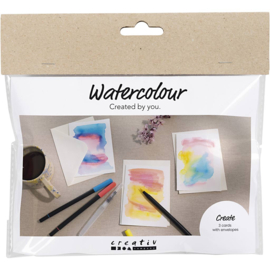 977771 Creativ Company Mini Hobbyset Aquarel, Kaarten en enveloppen