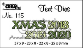 115634/3415 Crealies Text Dies XMAS 2018 2019 2020