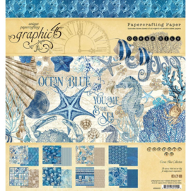 621785 Graphic 45 Double-Sided Paper Pad Ocean Blue 8"X8" 24/Pkg