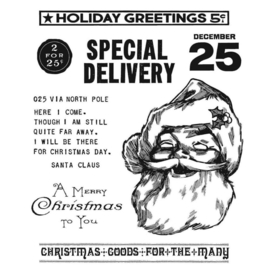 CMS442 Tim Holtz Cling Stamps Jolly Santa 7"X8.5"