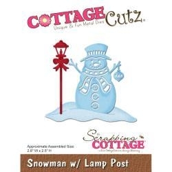 415910 CottageCutz Die Snowman W/Lamp Post, 2.8"X2.5"