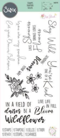 666145 Sizzix Clear Stamps Spring Bloom Sentiments  Jess Slack 10PK