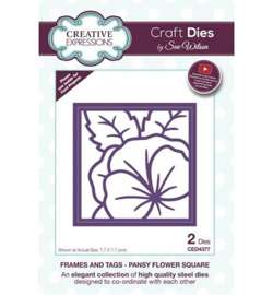 CED4377 Frames and Tags Collection Pansy Flower Square