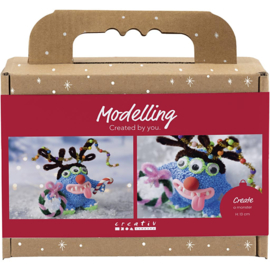 977835 Creativ Company Mini Hobbyset Boetseren, Rendiermonster, diverse kleuren