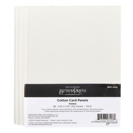 BPC005 Spellbinders BetterPress Letterpress A7 Cotton Card Panels Porcelain 25/Sheets