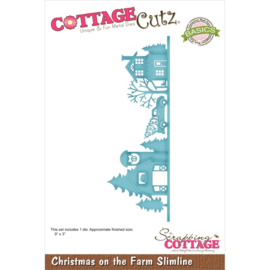 CCB109 CottageCutz Slimline Dies Christmas On The Farm 9"X3"