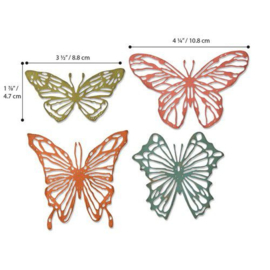 664409 Sizzix Thinlits Die Scribbly Butterflies Tim Holtz 4pk