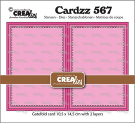 CLCZ567 Crealies Cardzz Gatefold rechthoekige kaart horizontaal