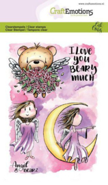 130501/1645 CraftEmotions clearstamps A6 - Angel & Bear 2 Carla Creaties