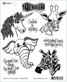 568464 Dyan Reaveley's Dylusions Cling Stamp Collections I Believe In Unicorns 8.5"X7"