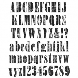 036451 Tim Holtz Large Cling Rubber Stamp Set Worn Text