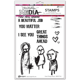 MDR77763 Dina Wakley Media Cling Stamps Great Things Ahead 6"X9"