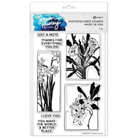 HUR83337 Simon Hurley create. Clear Stamps Framed Florals 6"X9"