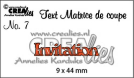 115634/3707 Crealies Tekststans (FR) nr 7 Invitation