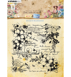 JMA-WAF-STAMP671 Jenine's Script & Wildflowers Wild & Free nr.671