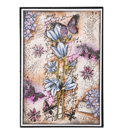 SL-GR-STAMP391 Blue bell flower Grunge collection nr.391