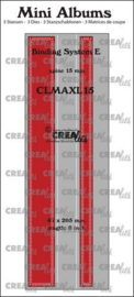CLMAXL15 Crealies stans Mini Albums Bindsysteem E streepjes