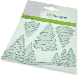 115633/0452 CraftEmotions Die - kerstbomen Card