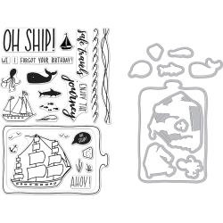 HA-SB163 Hero Arts Clear Stamp & Die Combo Enjoy The Journey