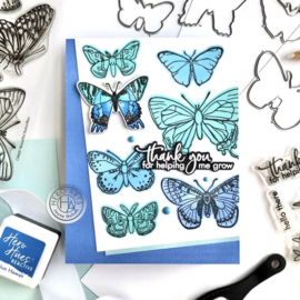 686166 Hero Arts Clear Stamp & Die Combo Beautiful Butterflies