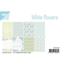 6011/0551 Papier Set White Flowers A4