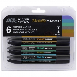 448185 Winsor Newton Promarker Sets Metallic#1 6/Pkg