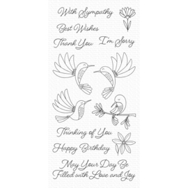 CS473 My Favorite Things Clear Stamps 4"X8" Happy Hummingbirds