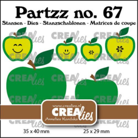 CLPartzz67  Crealies Partzz Appel klein en middel