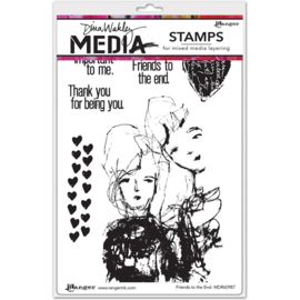 343170 Dina Wakley Media Cling Stamps Friends To The End 6"X9"