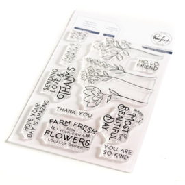 PF189123 Pinkfresh Studio Clear Stamp Set Farm Fresh 4"X6"