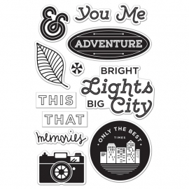 CL794 Basic Grey Second City Cling Stamps Bright Lights