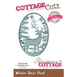 540424 CottageCutz Elites Die Winter Deer Oval 2.1"X3"