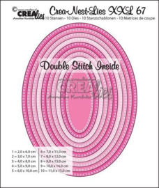 115634/0167 Crealies Crea-Nest-dies XXL no 67 doub.stitch inside ovals max.120x160mm