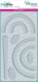 CDSC-0012 CarlijnDesign Stencil Slimline Regenboog