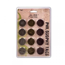 180003/1404 Tim Holtz Philosophy Tags 12 st.