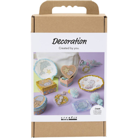 977847 Creativ Company Hobbyset Decoratie, Dozen, schelpen, sleutelhangers, pastelkleuren