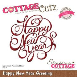 085817 CottageCutz Elites Dies New Year Greeting 3"X3"