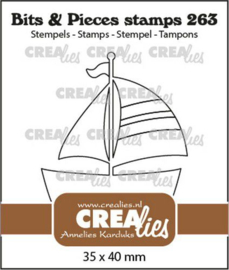 CLBP263 Crealies Clearstamp Bits & Pieces Zeilboot