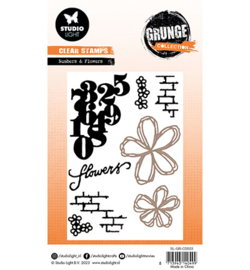 SL-GR-CD503 Numbers & Flowers Grunge collection nr.503