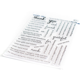 651216 Pinkfresh Studio Clear Stamp Set Thank You - Simply Sentiments 6"X8"
