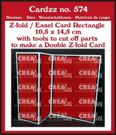 CLCZ574 Crealies Cardzz (Double) Z-fold / Easel card rechthoek