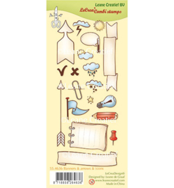 55.4636 Leane Creatief Clear Stamp Banners, arrows & icons
